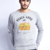 Sweat FRENCH KICK - Peace and Love Burger - Gris Sweat Hamburger Sweat FRENCH KICK - Peace and Love Burger - Gris - - 36433 hoodies sweatshirts french kick peace lb 1