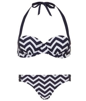 - Maillot de Bain Femme à Chevrons - Dorothy Perkins