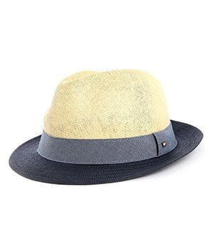 - Chapeau bleu et beige pour Homme - Paille - Tommy Hilfiger