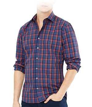 - Chemise à carreaux bleue et rouge - Homme - Mango
