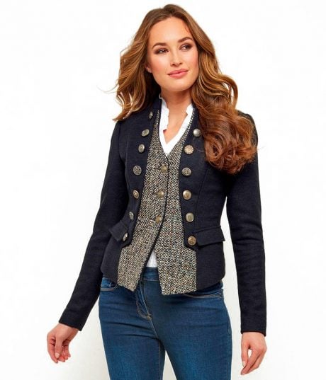 Veste d'Officier pour Femme - Coloris Noir et Boutons dor&eacute;s - JOE BROWNS