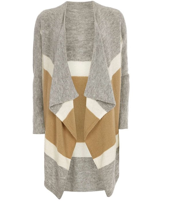 - Veste façon Poncho pour femme - Gris et Beige - Dorothy Perkins