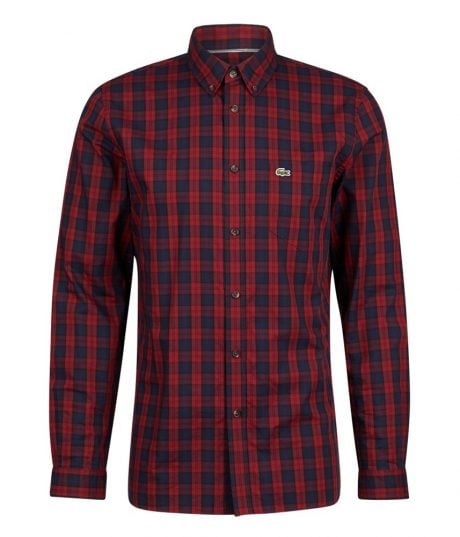Chemise &agrave; carreaux Bleu et Rouge - Mode Homme - Look Hipster - LACOSTE