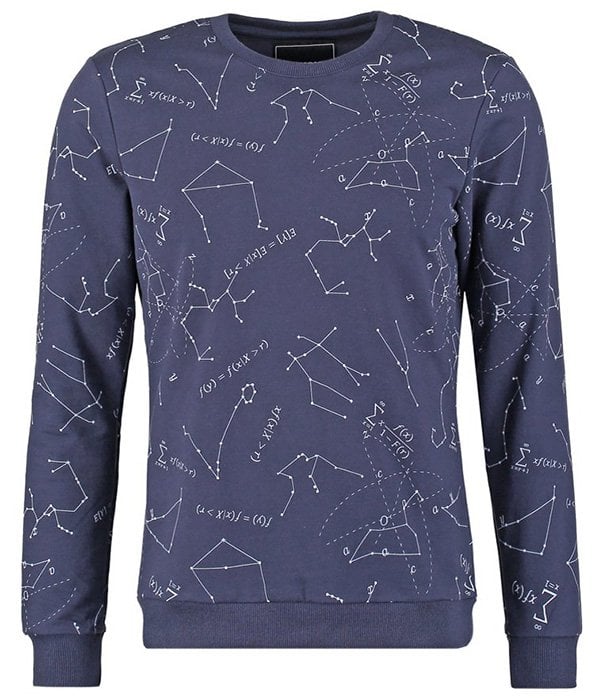 - Sweatshirt Homme - Bleu - Motif Constellations et Mathématiques - YOUR TURN