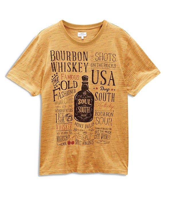 - Tshirt homme - Jaune - Motif Whisky et Typograpghie - Mode Homme