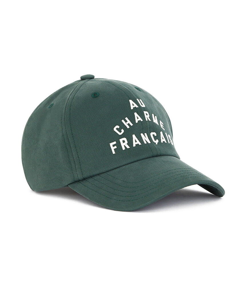 Casquette Homme – Au Charme Français – Broderie blanche – Coloris Vert – BALIBARIS