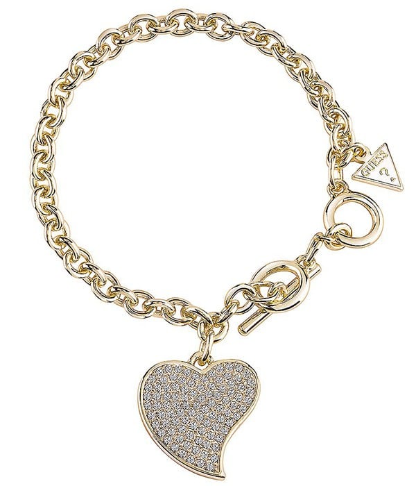 - Bijoux Femme - Bracelet à breloque en plaqué Or Jaune - Love - GUESS