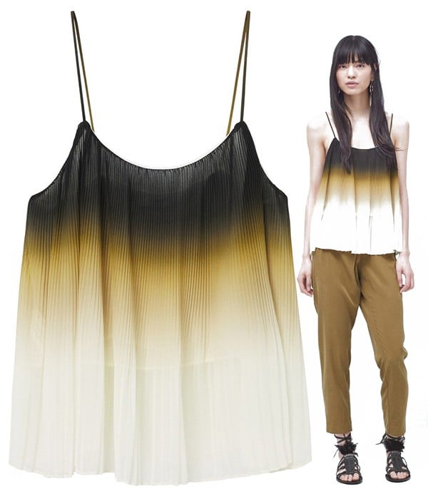 - Top féminin DEMIPLIE - Dégradé Tabac Marron - Gaufré - MANGO