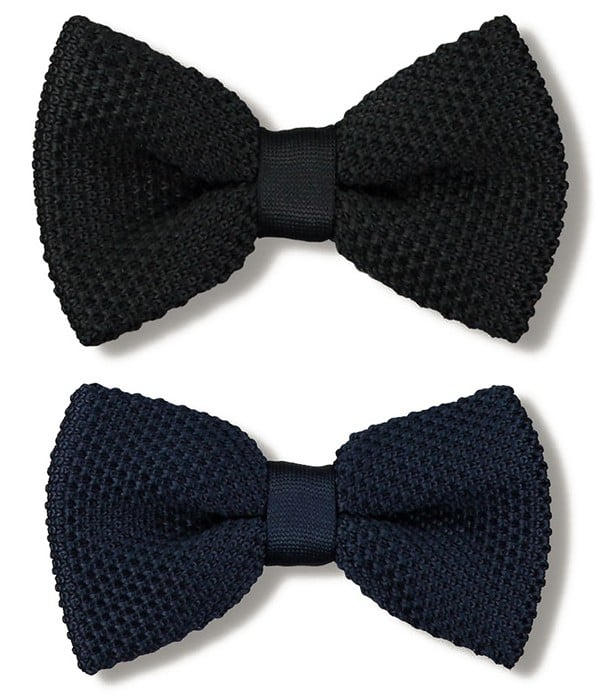 - Nœud Papillon en Tricot Noir / Bleu uni - Idéal Mariage - BIZZBEE