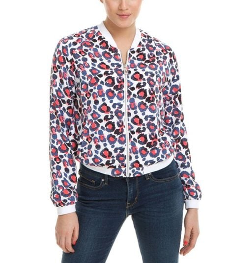 Blouson femme - Bomber &agrave; imprim&eacute; animalier - Panth&egrave;re rouge - Reversible - ELEVEN PARIS