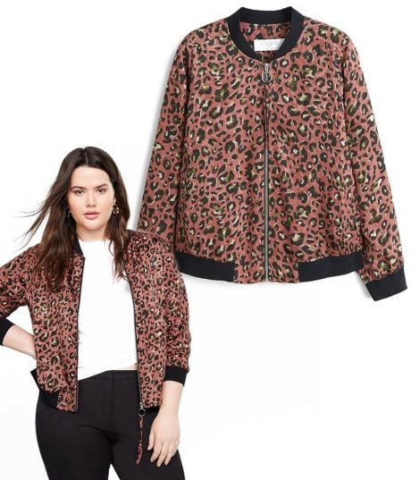 Blouson Bombers Femme - Imprim&eacute; l&eacute;opard - Marron effet satin&eacute; - MANGO