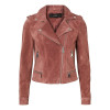 Blouson Motard Court Femme En Cuir De Chèvre Vero Moda - Taille XS - Occasion Très Bon état - Couleur Grise