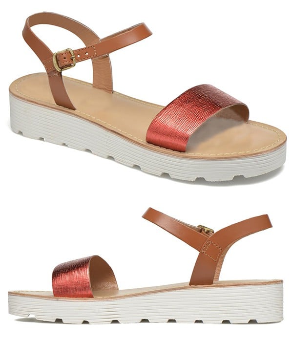 - Sandales Femme - L'ATELIER TROPÉZIEN modèle Guillemette - Cuir - Rouge Cuivre Métallisé