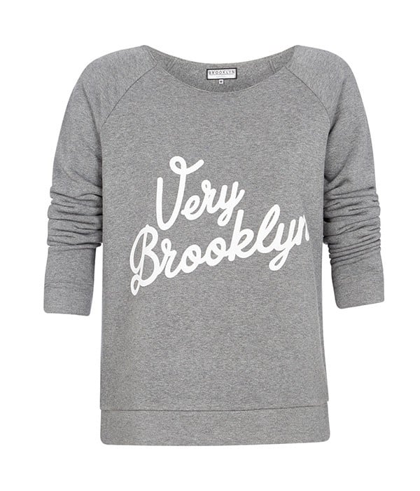 - Sweat shirt gris pour femme - Imprimé Very Brooklyn - QUARTIERIZ - Undiz