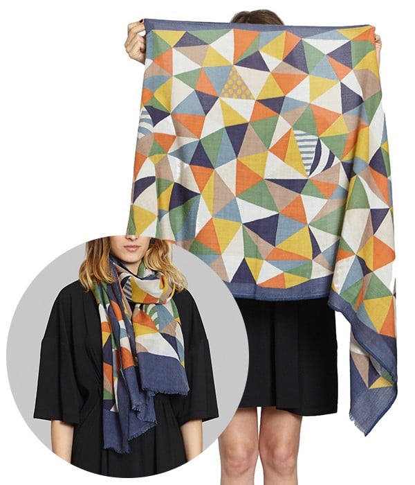  - Foulard Femme en Laine - Design Multicolore Géométrique n°179 - MOISMONT