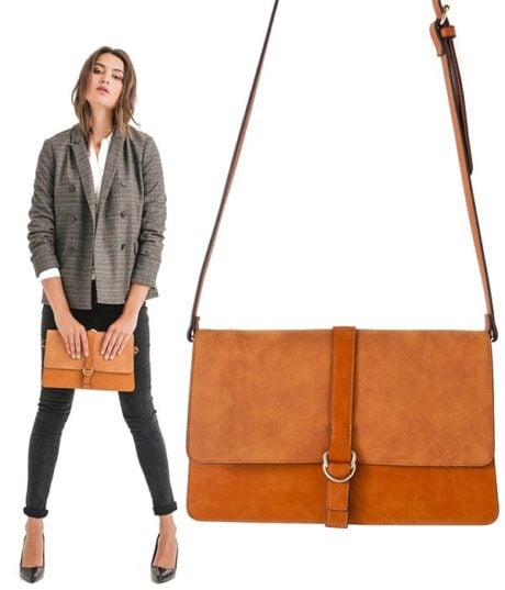 Sac &agrave; Bandouli&egrave;re - Mode Femme - Marron Caramel - PROMOD