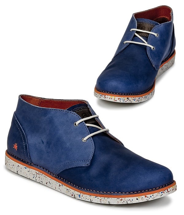 - Boots I Moove - Homme - Cuir Bleu - Semelle épaisse blanche | ART