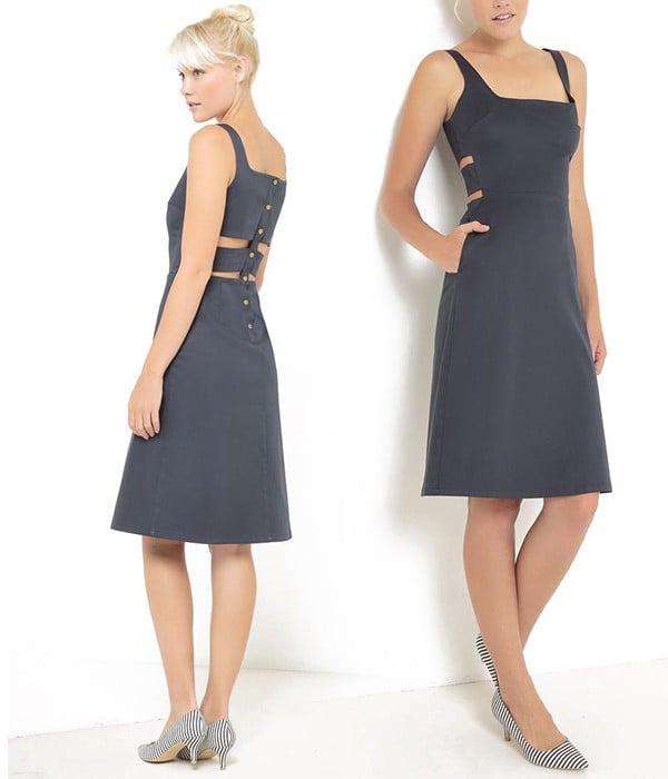 - Robe tablier couleur bleu marine - Mode Printemps - R EDITION