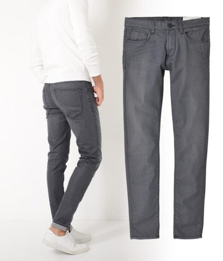 Jean Homme coupe Skinny - Gris - Coton Elasthanne - IKKS