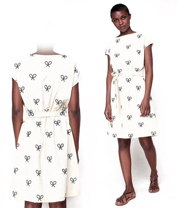 - Robe Printemps Blanc Crème - Broderies Raquettes de Tennis -PEPALOVES