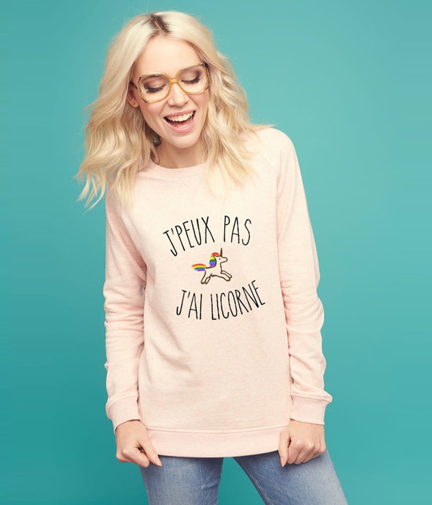 - Sweat Licorne - Couleur Rose Chiné - Femme - LE FABULEUX SHAMAN