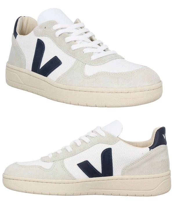 - Baskets Blanches en Cuir - Commerce Équitable - VEJA V-10