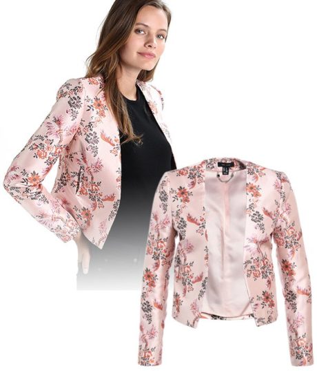 Blazer Rose satin&eacute; - Imprim&eacute; &agrave; Fleurs vintage - New Look