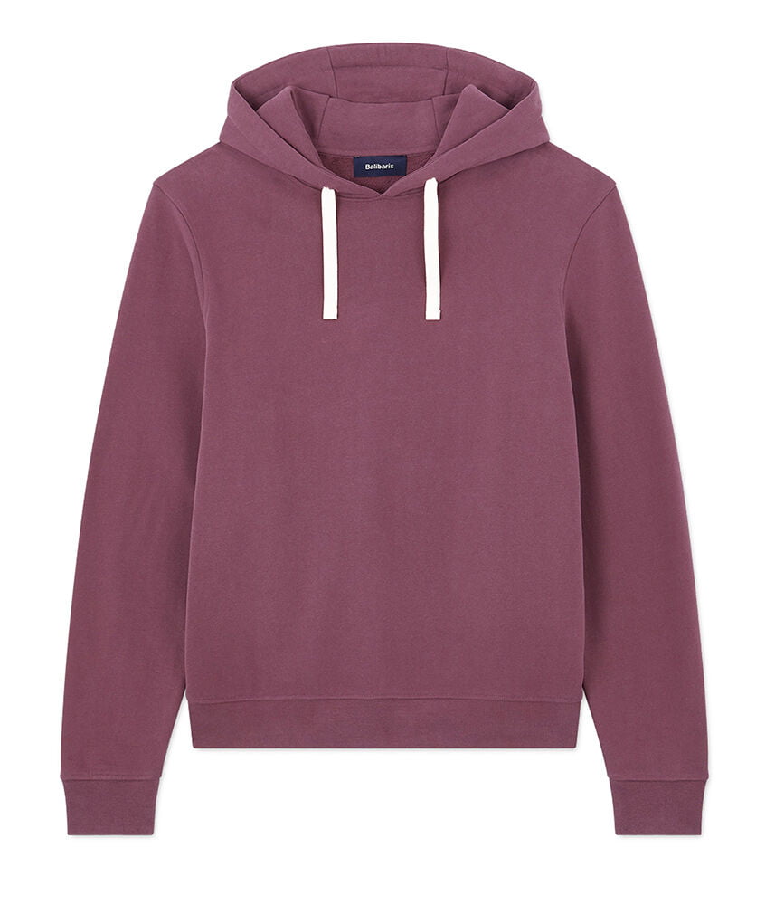 Sweat à capuche pour homme - coloris bordeau cotton bio - Sweat-shirt à Capuche Homme - Coloris bordeau - BALIBARIS