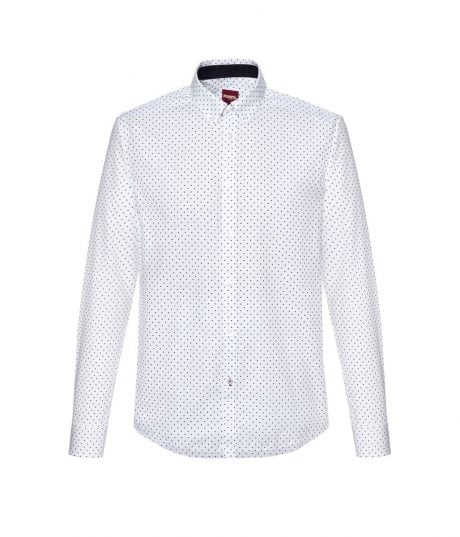 Chemise homme coloris marron en velours Chemise Blanche pour homme - Motif à pois - Col boutonné - SIEGEL - - 613ffa075fdb86d56e52df5942d17f34