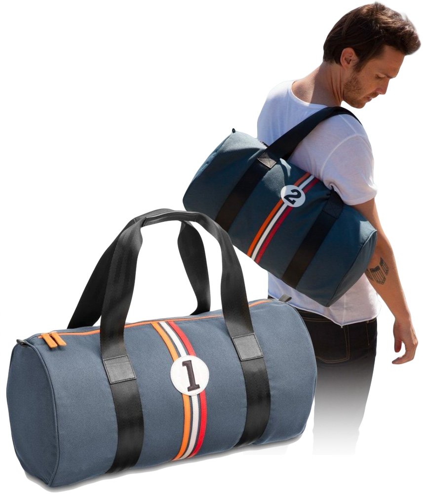 - Sac Weekend / Sport pour Homme style Rétro - Toile Bleue - ENTRE 2 RETROS