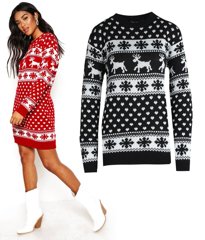 Robe Pull De Noël En Polaire Pour Femme - Motif Festif, Chaude Et Confortable Pour Les Fêtes D'hiver