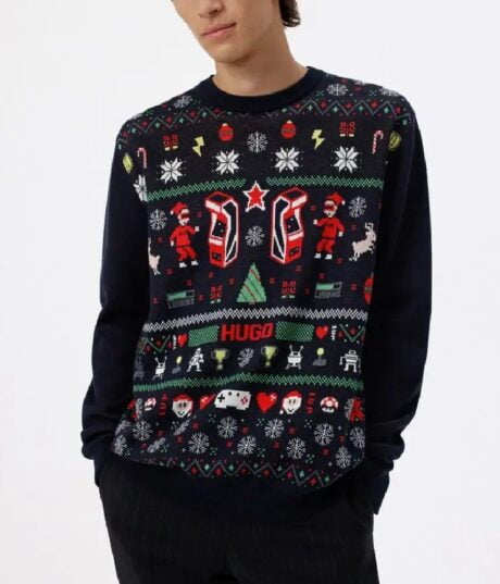 Pull De Noël Unisexe – Design Mignon Avec Rennes Et Flocons – Taille Unique Chaud Et Doux – Cadeau Joyeux Noël 2026