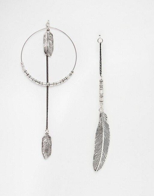 Boucles d'oreilles dépareillées en argent