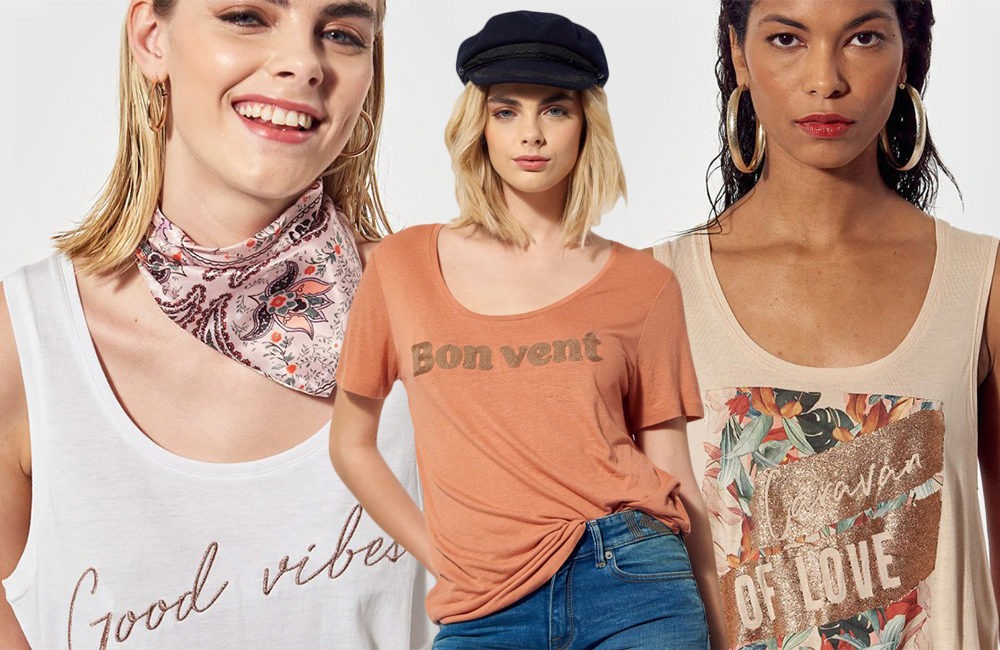 Les t-shirts femme à la mode chez Kaporal : collection Good vibes