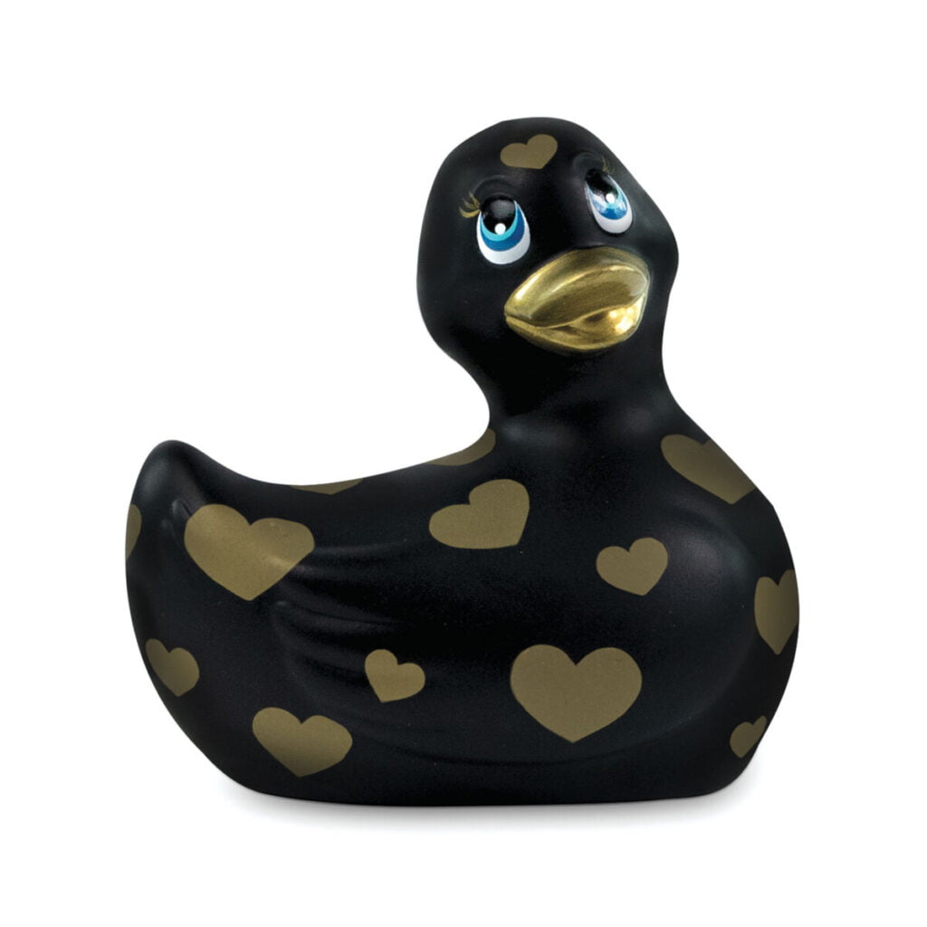 Canard noir à motif coeur - canard vibrant - jouet intime