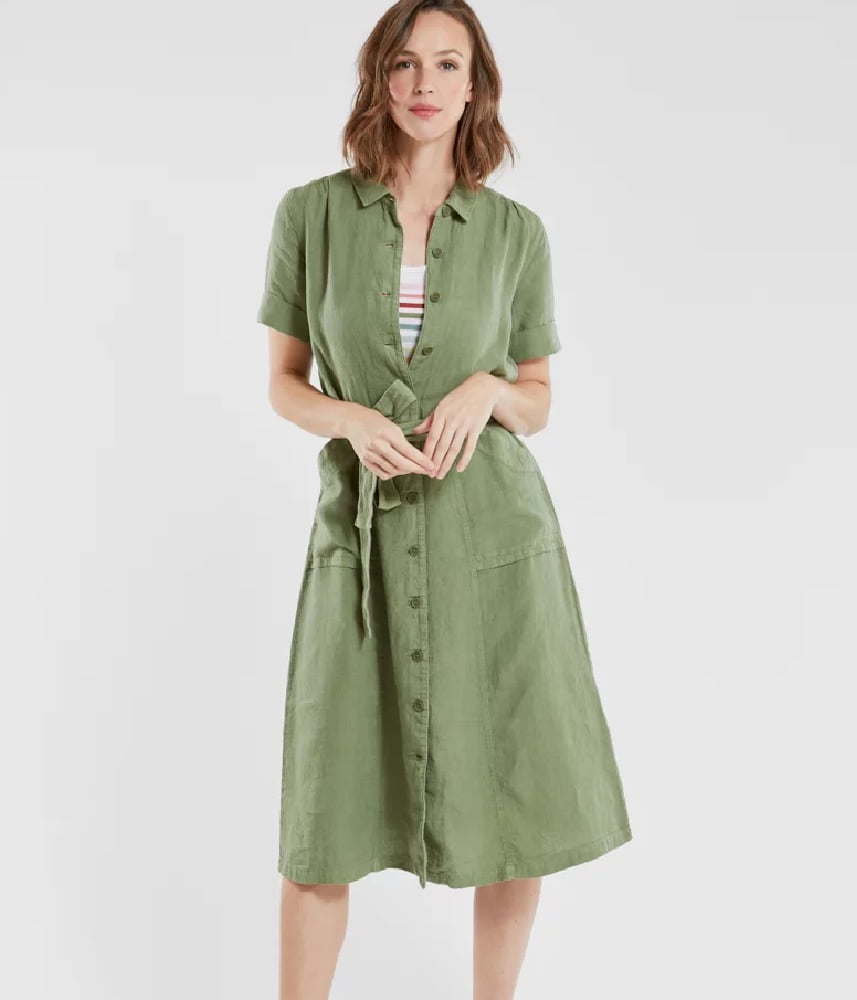 Robe longue boutonnée de style chemise en lin – ARMOR LUX
