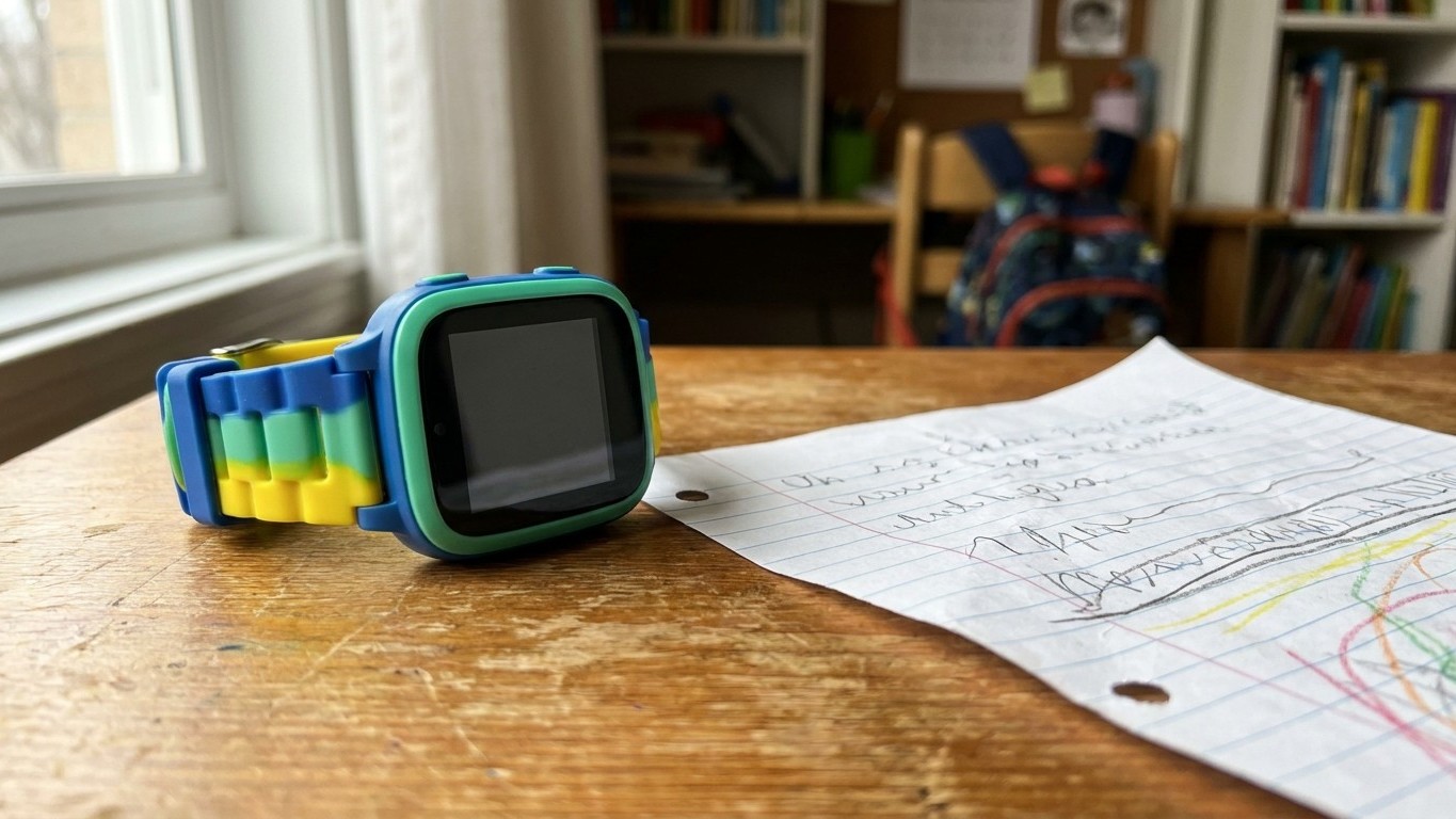J'ai attaché une montre connectée au poignet de mon fils pour la rentrée juste pour le joindre à la sortie : dès la premiè...