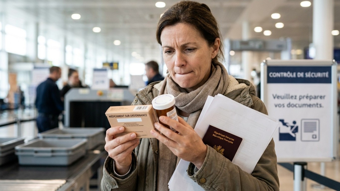 J'ai emporté mon sirop contre la toux juste au cas où pour deux semaines de vacances : à l'arrivée, la douane ne l'a pas t...