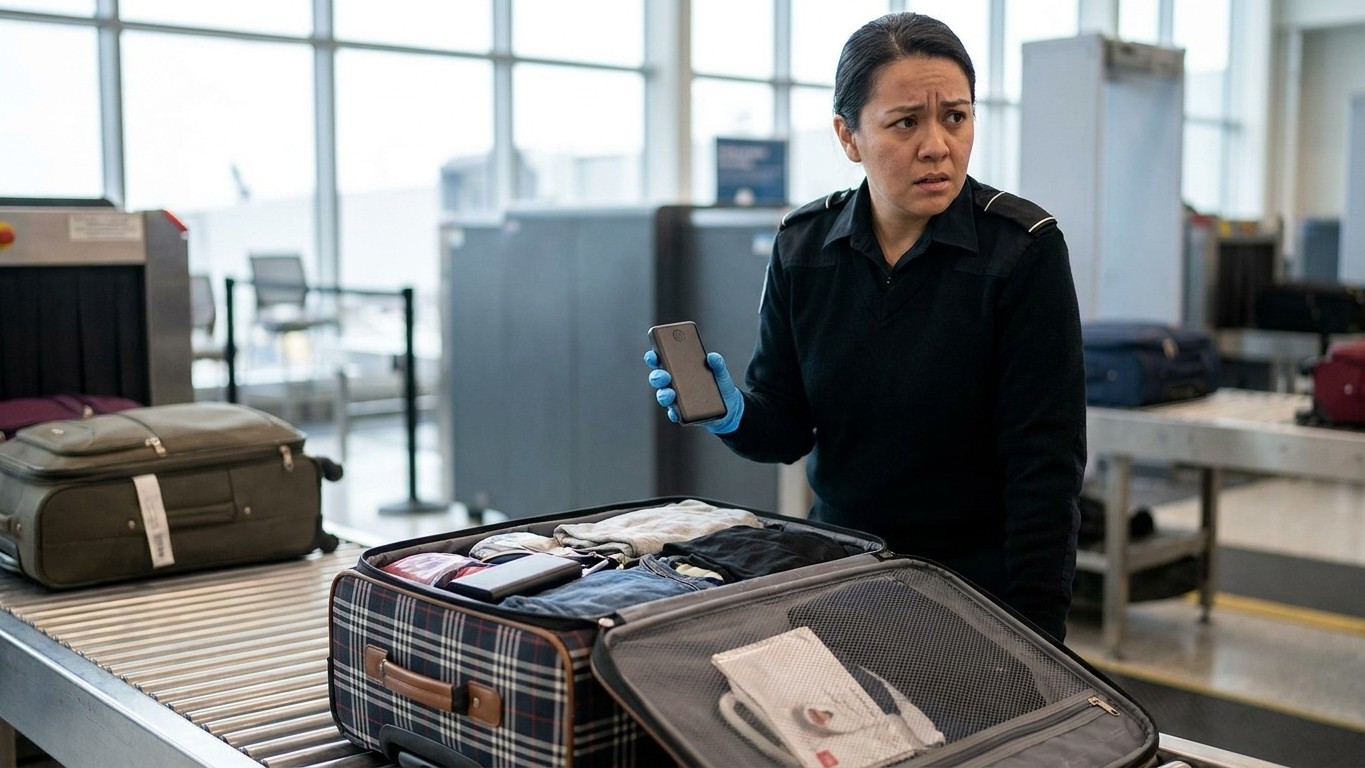 J'ai glissé ma batterie externe dans ma valise enregistrée juste pour alléger mon sac à dos : portes déjà fermées, mon bag...