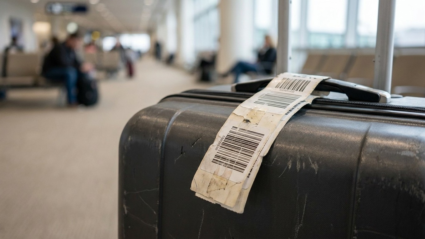 J'ai laissé les étiquettes de mes trois derniers vols collées sur ma valise juste parce que ça faisait voyageur : à l'arri...