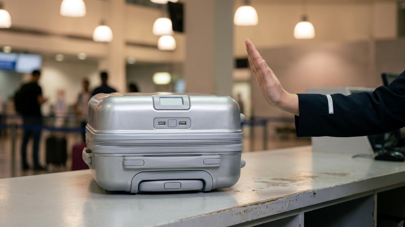 J'ai offert une valise connectée à ma fille juste parce qu'elle rechargeait son téléphone dans la file : au comptoir, la v...