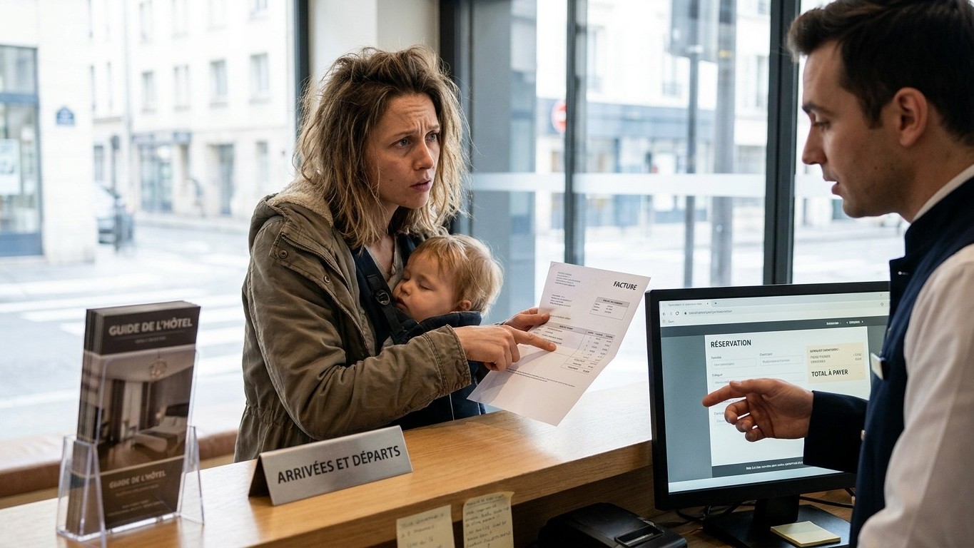 J'ai réglé mes quatre nuits d'hôtel en ligne avec mes deux enfants : à l'arrivée, la réception m'a réclamé une taxe par nu...