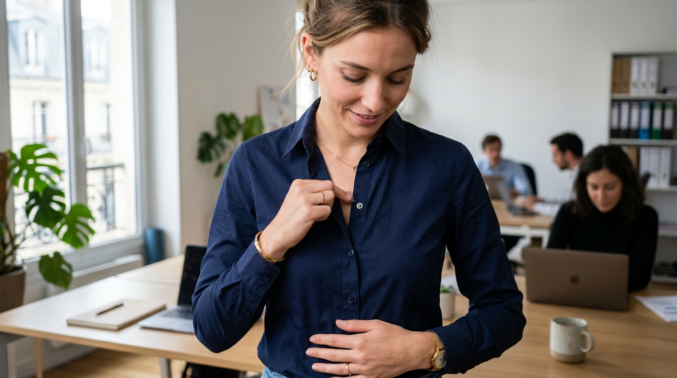 J'ai passé dix ans à me tenir voûtée au bureau juste pour cacher ce bâillement entre deux boutons : le jour où j'ai regardé l'intérieur d'une chemise bien coupée, j'ai tout compris - - jai passe dix ans a me tenir voutee au bureau juste pour cacher ce baillement entre deux boutons le jour ou jai regarde linterieur dune chemise bien coupee jai tout compris featured 1786610375