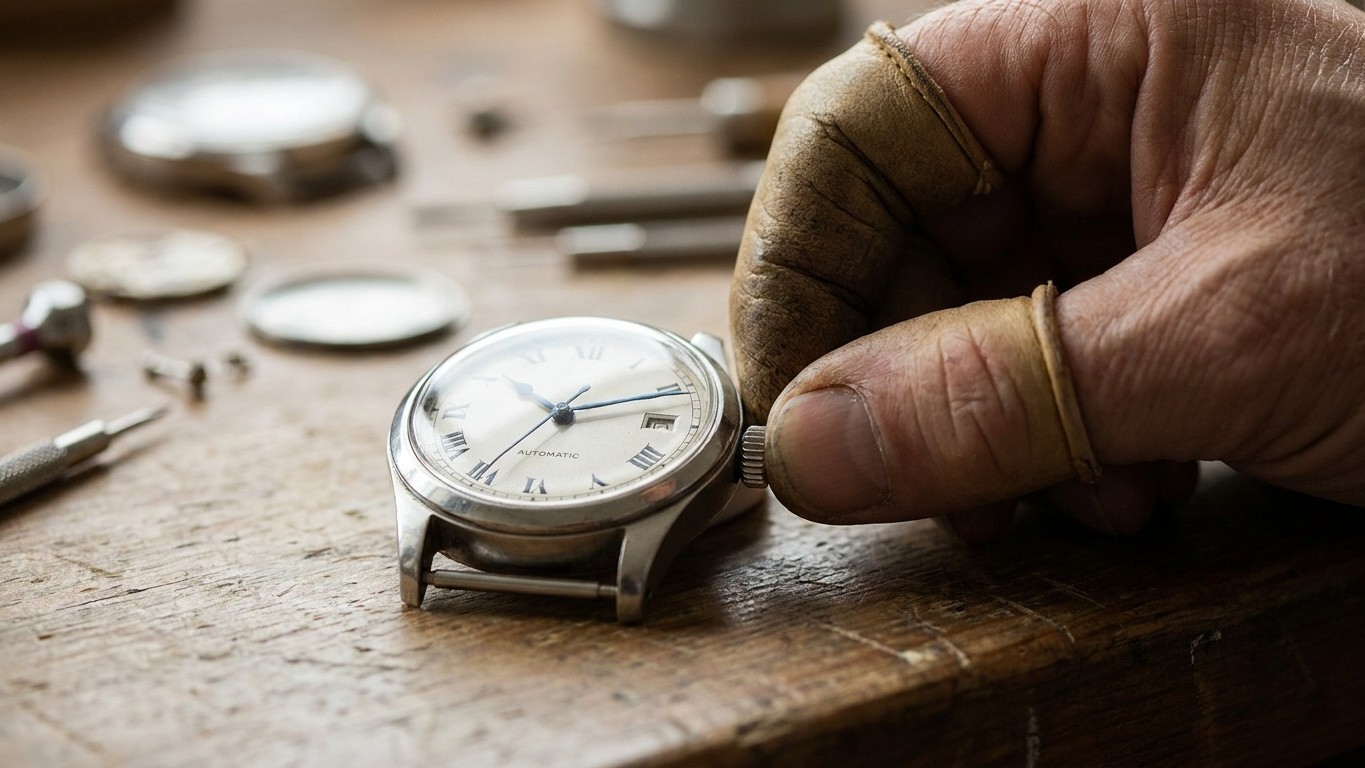 Mon horloger tourne toujours la couronne avant de me rendre ma montre automatique et ce n'est pas pour la mettre à l'heure