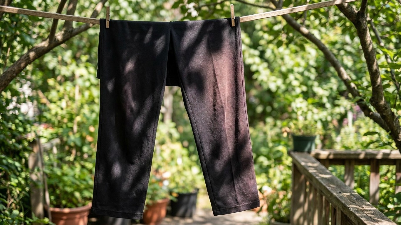 « Mon pantalon noir a viré au brun-violet en une saison » : le geste à faire avant d'étendre le polyester dehors
