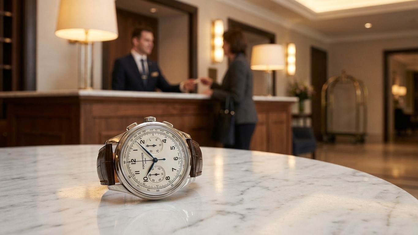On s'obstine tous à enfermer nos montres dans le coffre de la chambre, alors que c'est un tout autre endroit de l'hôtel qu...