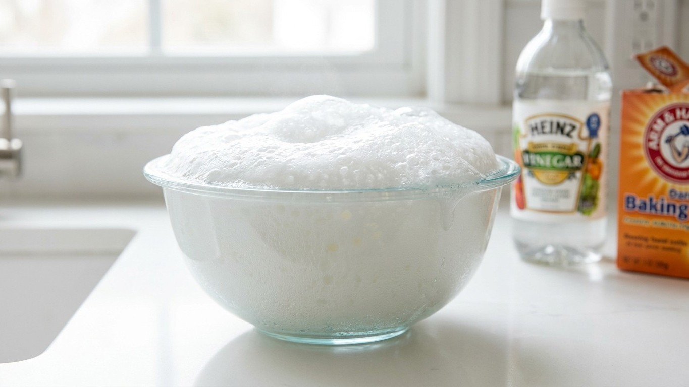 On s'obstine tous à mélanger le bicarbonate et le vinaigre blanc dans le même récipient, alors que ce qui se passe pendant...