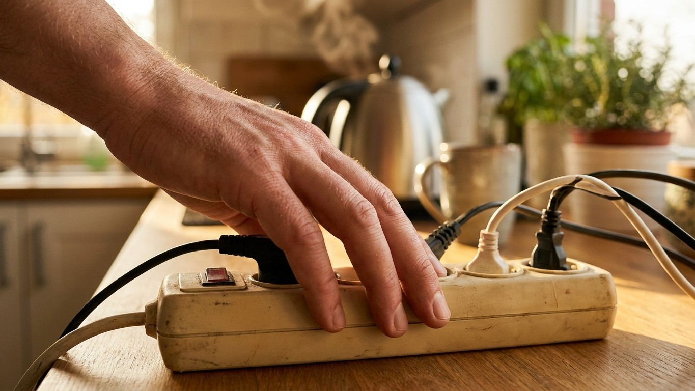 Posez la main sur votre multiprise pendant que la bouilloire chauffe : c'est le test qui révèle ce que le disjoncteur ne v...