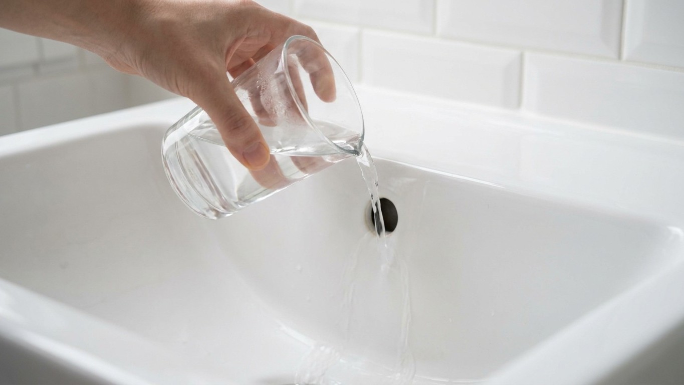 Versez un verre d'eau chaude dans la petite fente ovale sous votre robinet et sentez : c'est le test que les plombiers fon...