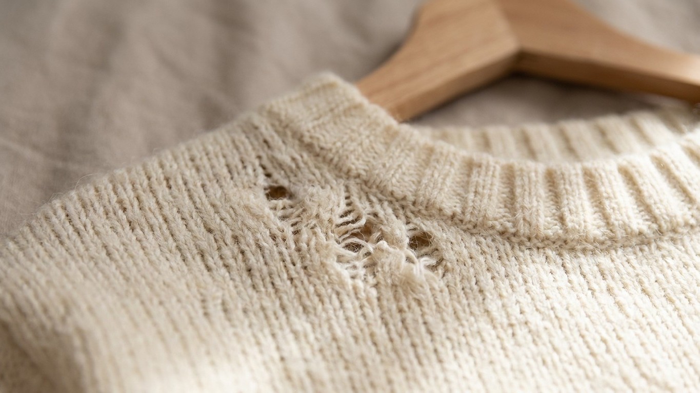 Ces minuscules trous sur mon pull en laine m'ont alarmé : quand j'ai regardé sous le col, j'ai vidé toute l'étagère